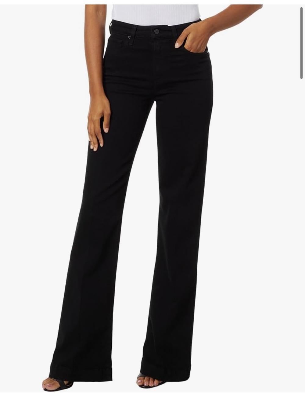NWT PAIGE Amour High Rise Wide Leg Jeans - in Black Shadow